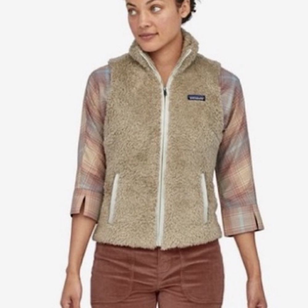 Patagonia, Los Gatos, Sherpa, vest, tan cream size medium